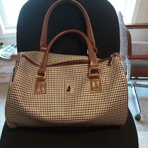 London Fog Houndstooth Carryon Tote Bag